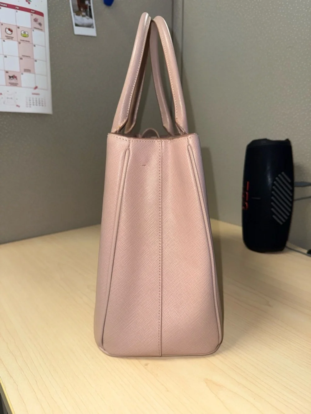 Prada Blush Pink Saffiano Double-Handle Satchel cammeo lux tote